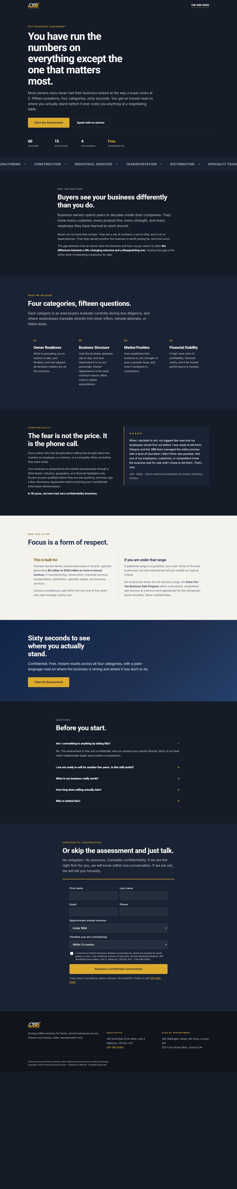 Facebook landing page